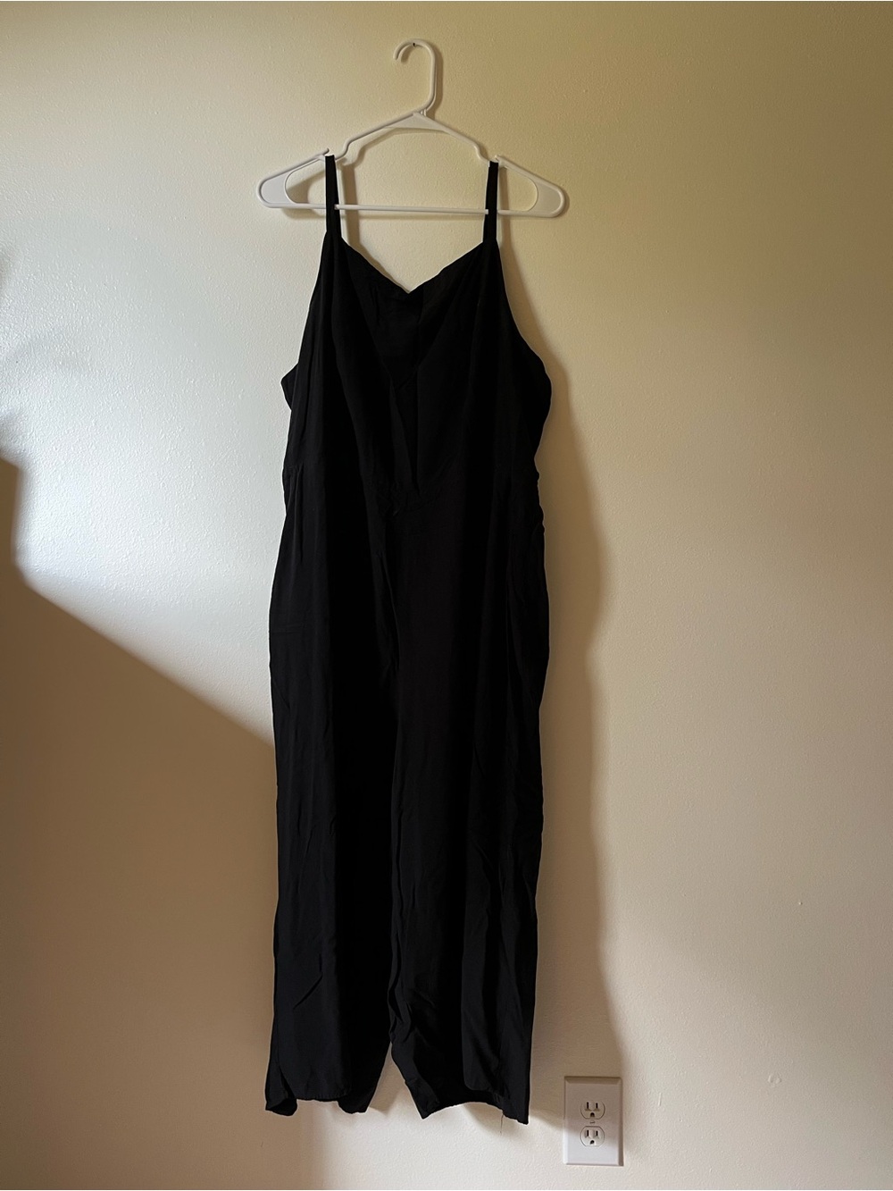 Old Navy Black Midi Slip Dress with Thin Straps